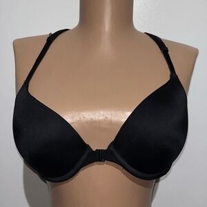 PINK Victoria's Secret Women's Black Rainbow Cross Strap Back Bra Size 34B